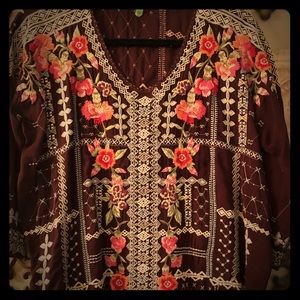 Johnny Was Embroidered Blouse
